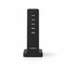 Incarcator multiport de familie Nedis, 5x USB 2.1 A (max), 1x USB-C, 30W PD, negru